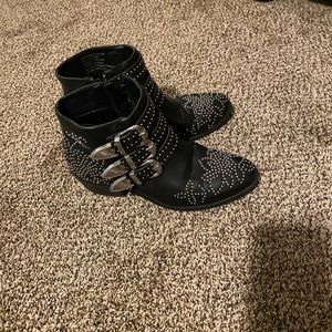 Black studded boots